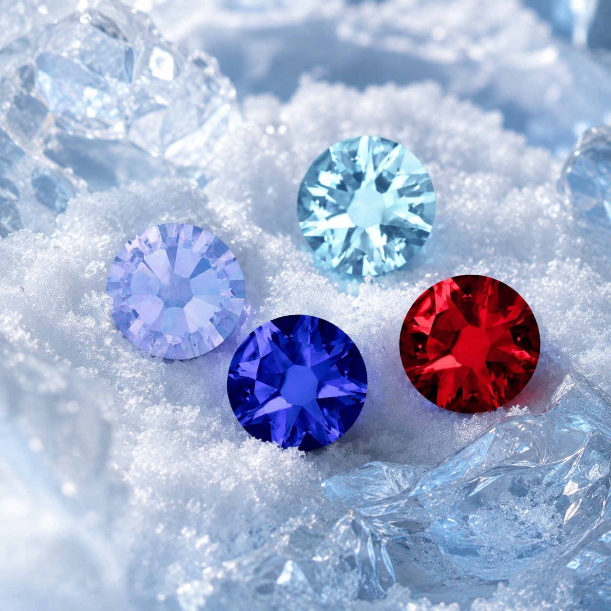 Swarovski 💎 Pyöreät värilliset kristallit