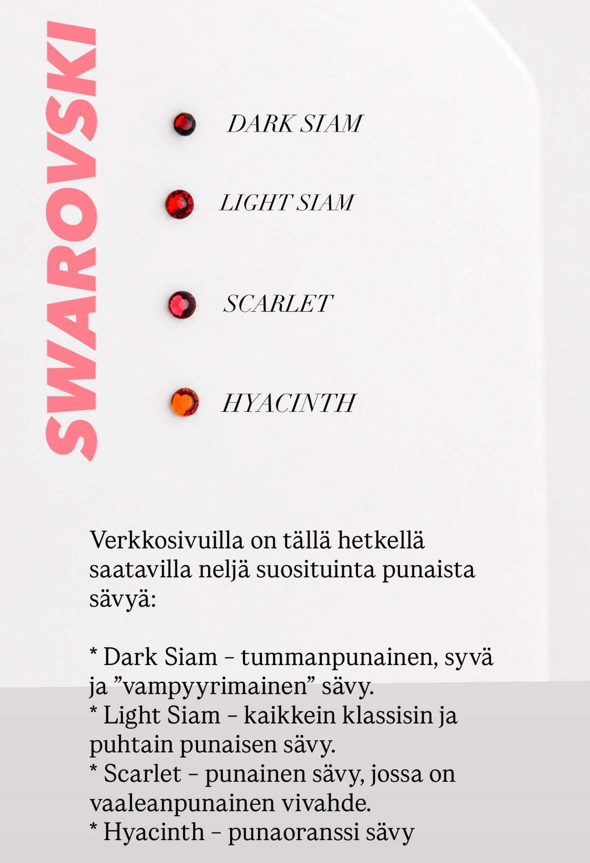 Swarovski 💎 Pyöreät värilliset kristallit